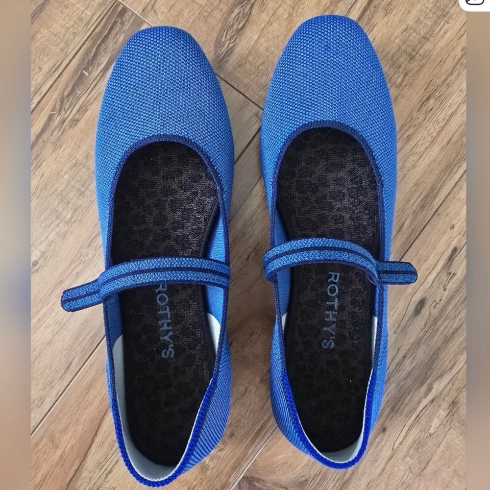 Rothy’s The Square Mary Jane Cobalt Blue Ocean Size 8